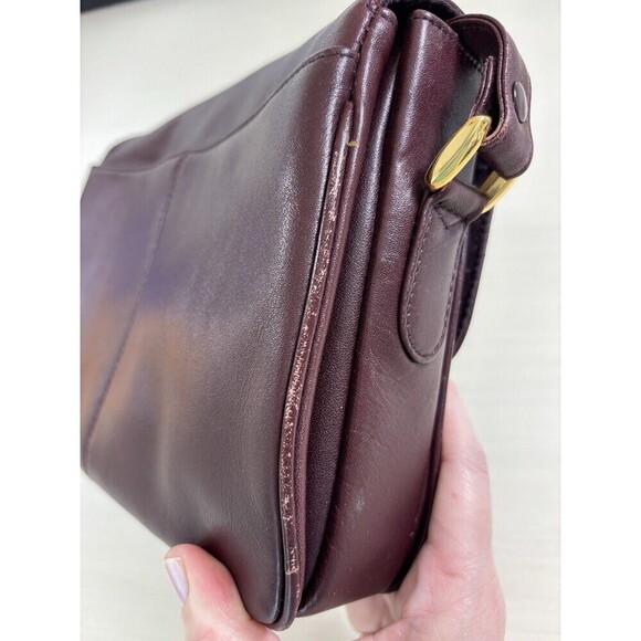 Vintage Etienne Aigner Crossbody Bag Purse Dark Brown Leather Adjustable Strap - Picture 9 of 13